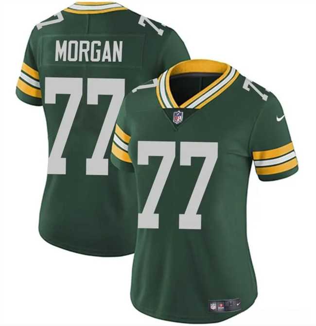 Women%27s Green Bay Packers #77 Jordan Morgan Green 2024 Draft Vapor Untouchable Limited Stitched Jersey Dzhi